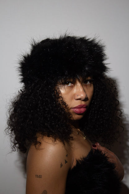 Velvette Noir Fur Headband