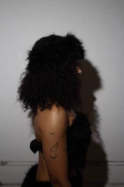 Velvette Noir Fur Headband