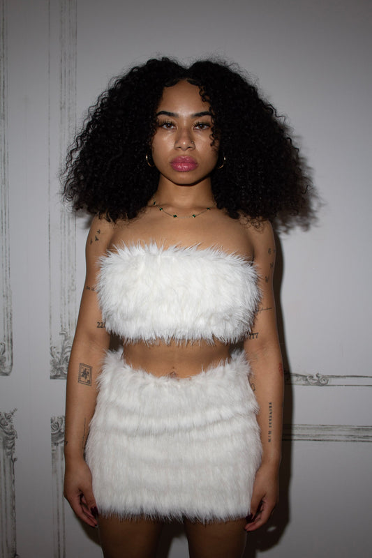 Snow Plüsh Fur Skirt Set
